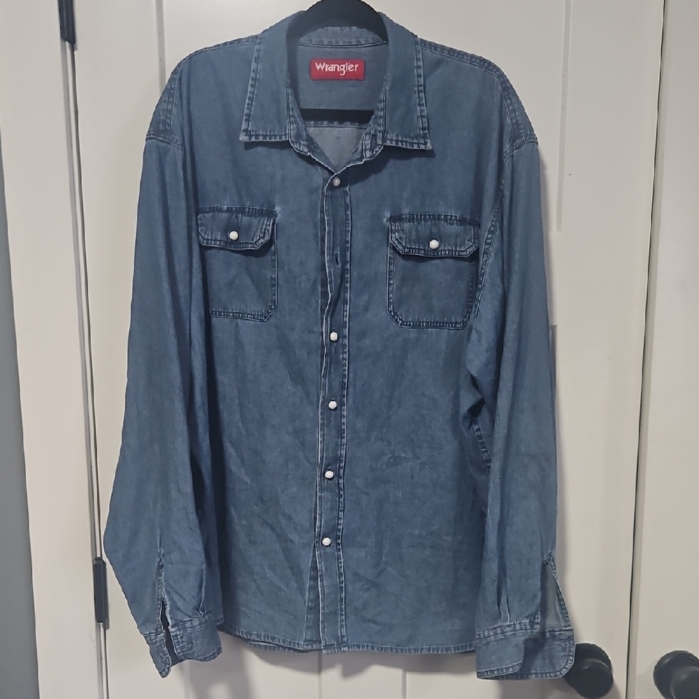 Vintage Wrangler Denim Button-Front Shirt *Flaws* Size 3 XL